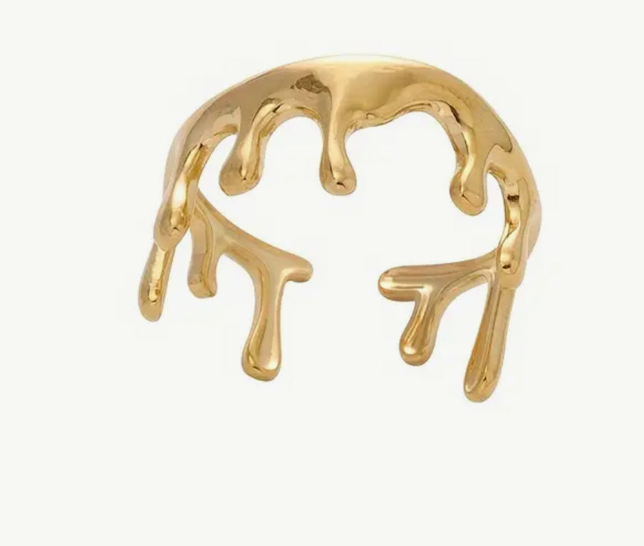 The Gold Drip Ring - Adjustable Fit